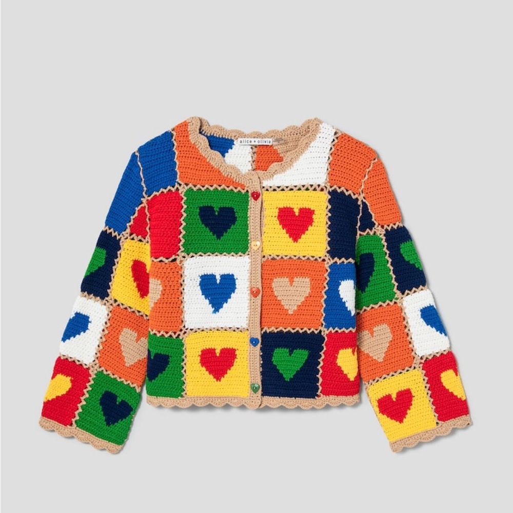 Alice+Olivia Crochet Heart Sweater. My sister gifted me this.